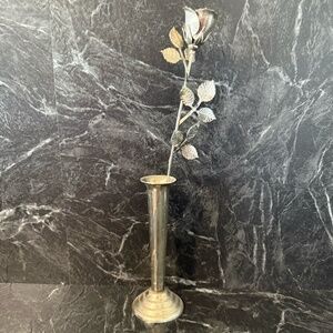 Metal Rose in Vase